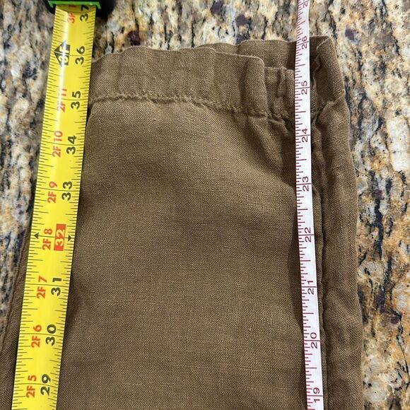 Rachel Roy Brown Linen Tapered Leg Drawstring Waist Pants Size M - Picture 8 of 9